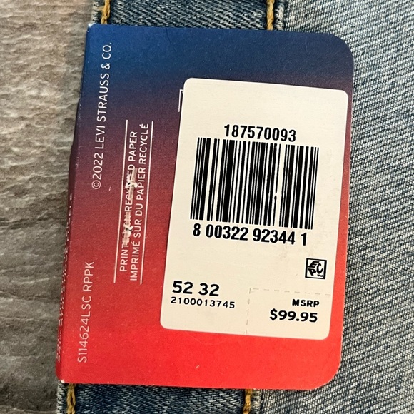 Levi's 541 Big & Tall 52x32 Athletic Taper Fit Jeans Denim Light Wash Plus Size - Picture 15 of 16